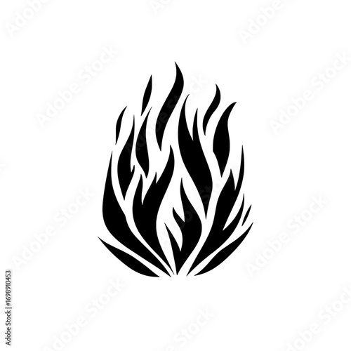 The stylized Abstract Flame Icon, with its elegant lines and flowing design, creates a captivating visual representation of fire, energy, and passion, suitable for incorporation into branding and