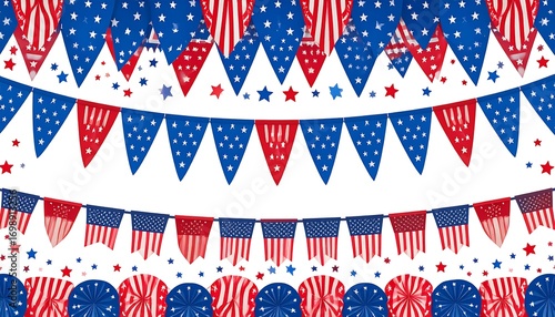 Patriotic bunting with stars and circles
