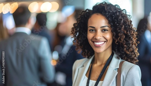 Confident woman at a business conference