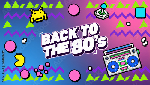A nostalgic graphic background with the text 