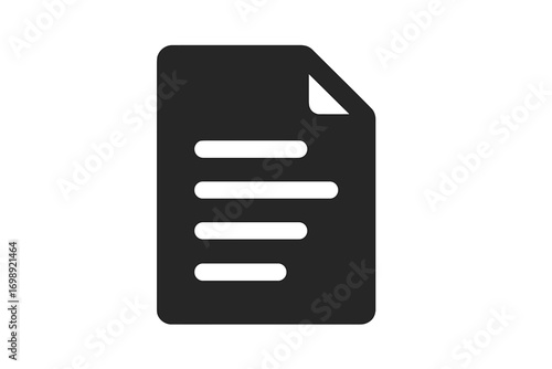 Document with blank lines representing text format for note-taking in black and white color scheme at a neutral background