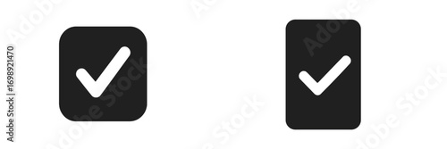 Check marks in two contrasting styles against a minimalistic background design suitable for various applications