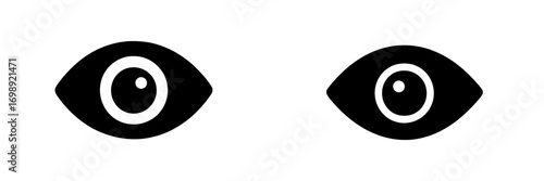 Visual representation of eye symbols depicting variations in size and detail, suitable for design and graphic projects