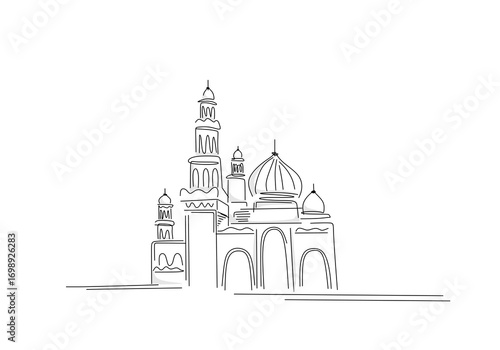 Vector hand drawn sketch illustration of Madinah  Saudi Arabia
