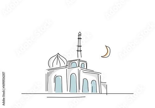 Vector hand drawn sketch illustration of Madinah  Saudi Arabia