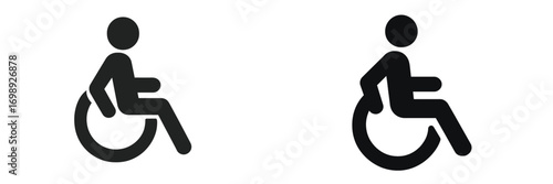 Symbols representing accessibility for individuals with mobility challenges in various environments