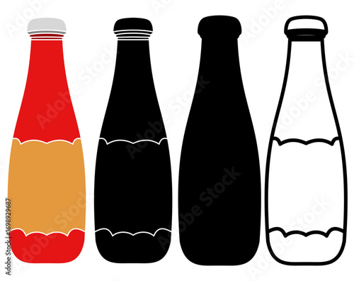 glass bottle icon, simple flat style, illustration, logo sign symbol pictogram template, for ui or ux isolated on white for mobile app, editable