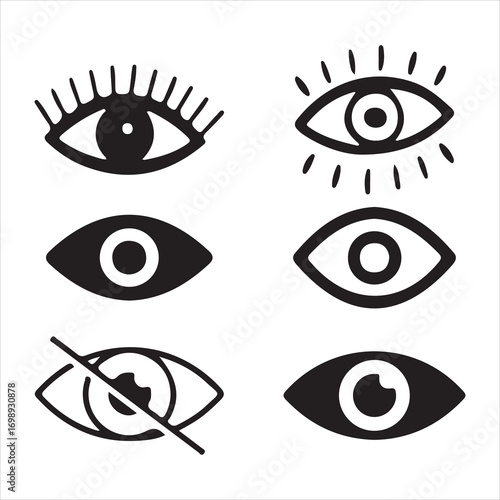 Bold and thin outlined eye design for apps