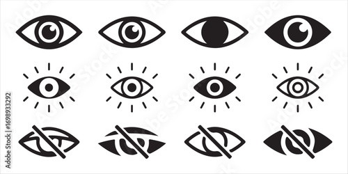 Bold and thin outlined eye design for apps