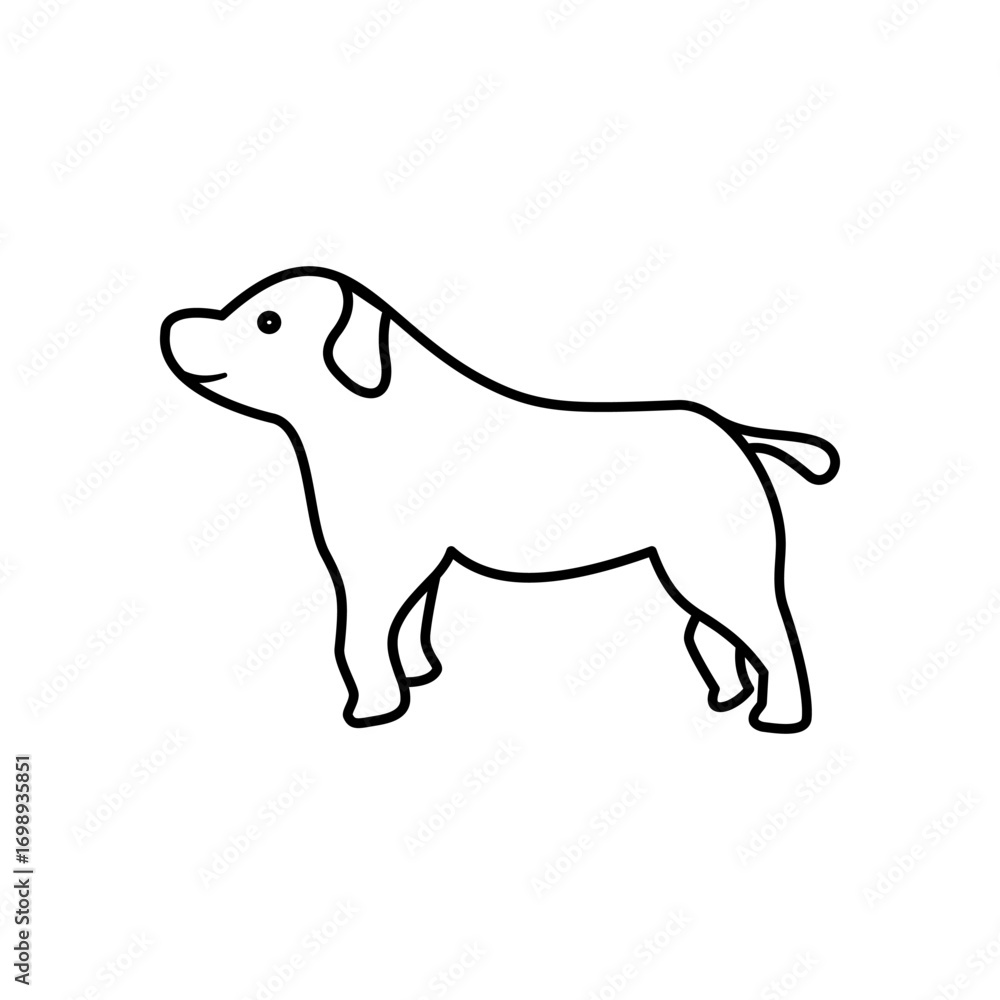 Fototapeta premium dog icon, simple flat style, vector illustration, symbol, design logo template pictogram, for ui or ux isolated on white for mobile app, editable