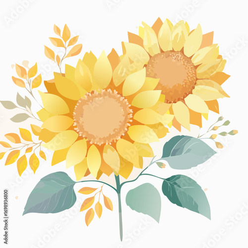 Sonnenblumen in sanften Gelb- und Cremetönen