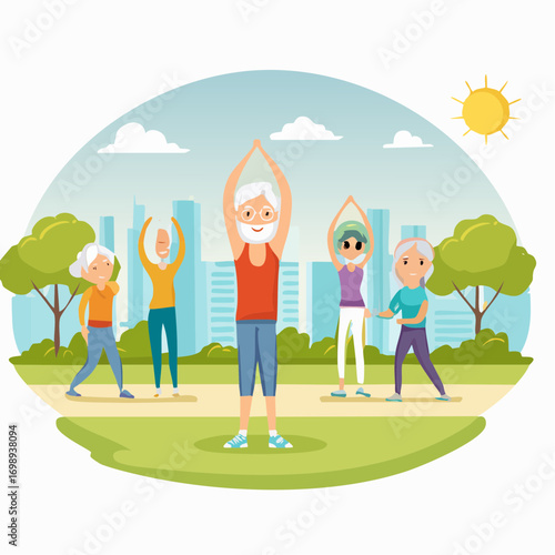 Senioren beim Sport im Park