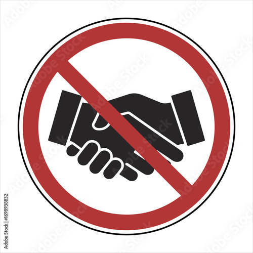 No Handshake Sign Prevention of Contact and Disease Spread