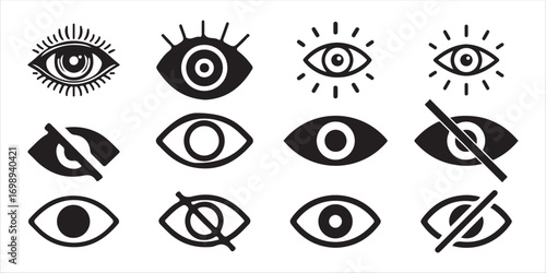 Simple color flat design eye symbol