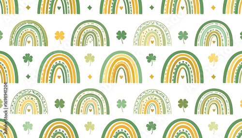 Rainbow and clover pattern