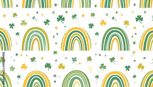 Rainbow and shamrock pattern