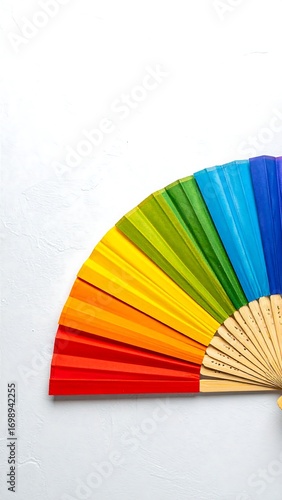 Rainbow fan on white background