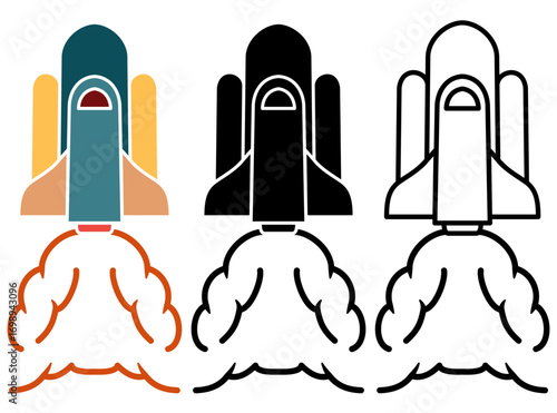 rocket icon, simple flat style, vector illustration, symbol, design logo template pictogram, for ui or ux isolated on white for mobile app, editable