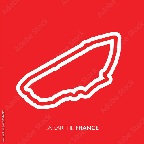 La Sarthe circuit, France. Motorsport race track vector map