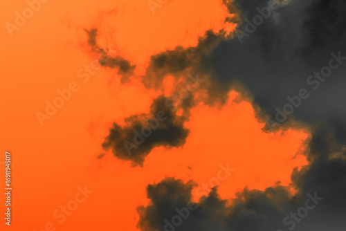 Sky orange sunset dark clouds nature evening red cloud landscape black beautiful summer background
