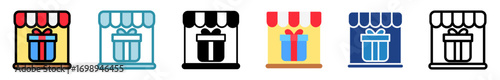 Gift Shop Icon Relate To Commerce, Shopping And Mall, Use For Modern Concept, Ui, Ux Web And App Development.
