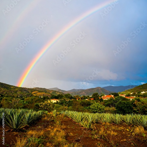 Rainbow over agave fields (1)