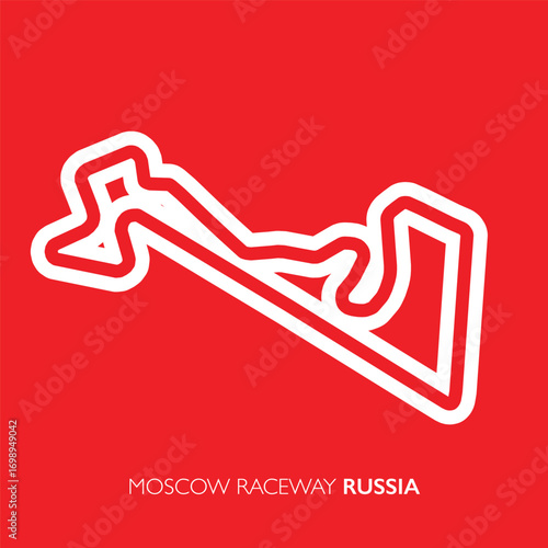 Moscow circuit, Russia. Motorsport race track vector map