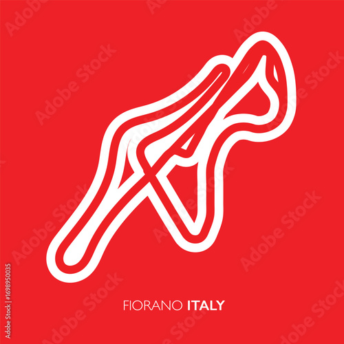 Fiorano circuit, Italy. Motorsport race track vector map