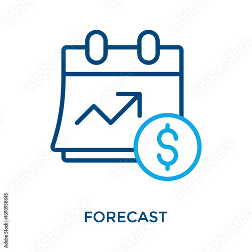 Forecast Icon Outline Color Style. Vector Illustration For Graphic Design