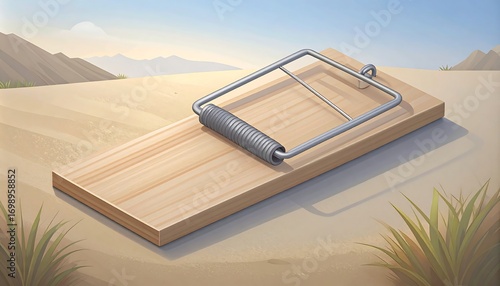 Wooden trap in desert