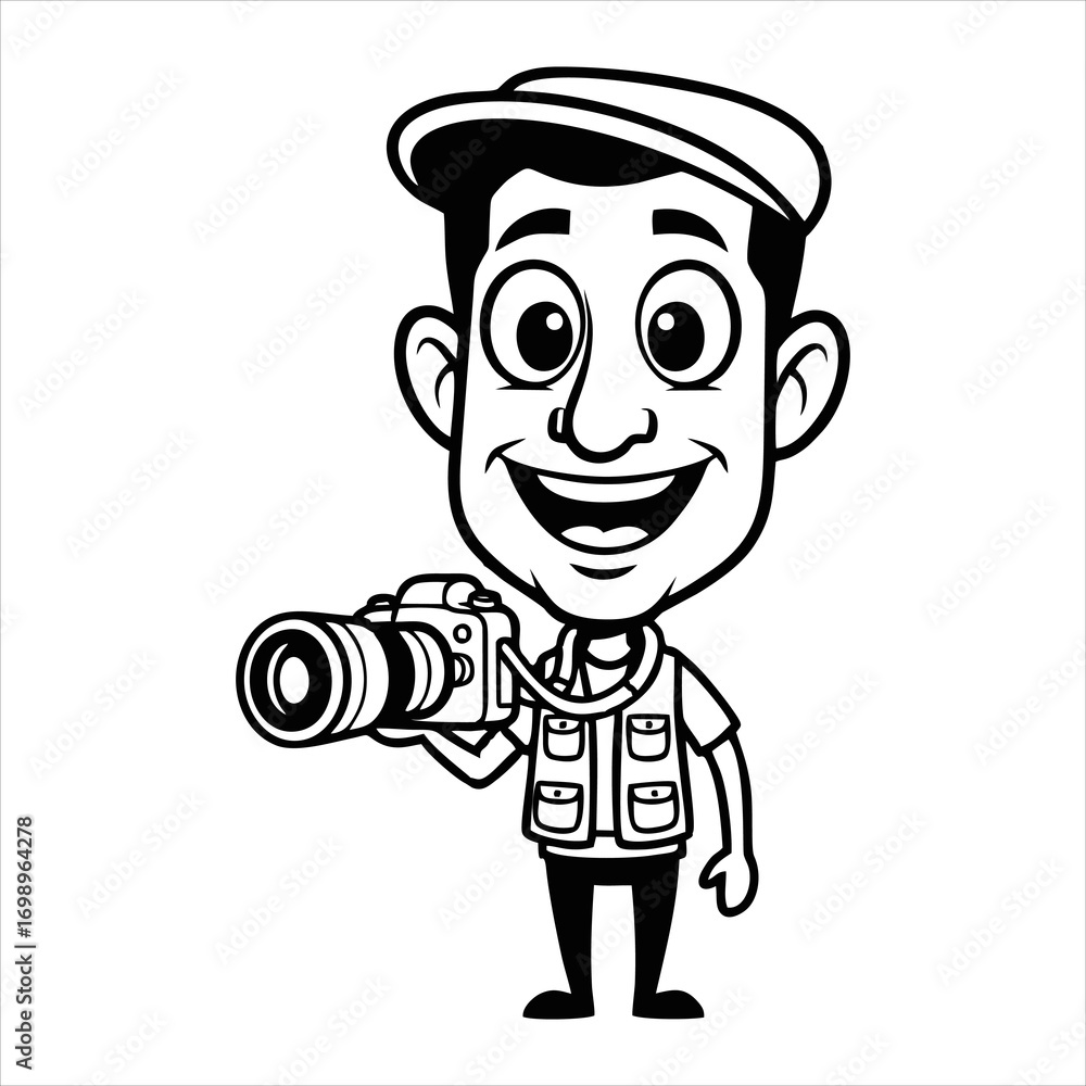 Fototapeta premium Happy photographer holding a camera.