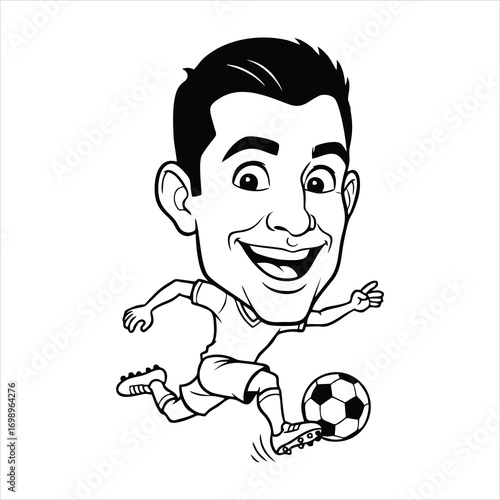 Cartoon illustration of a soccer player.