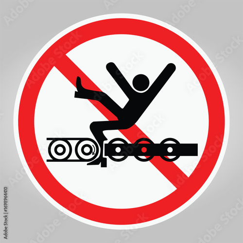Warning Sign for Safety: No Roller Skating on Railway Tracks Allowed