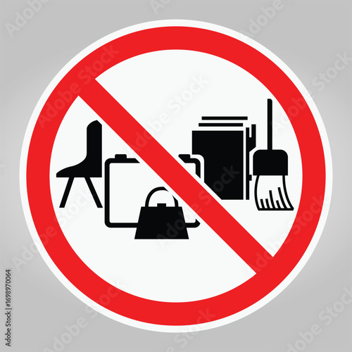 Prohibition Sign for Items Not Allowed in a Specific Area or Space