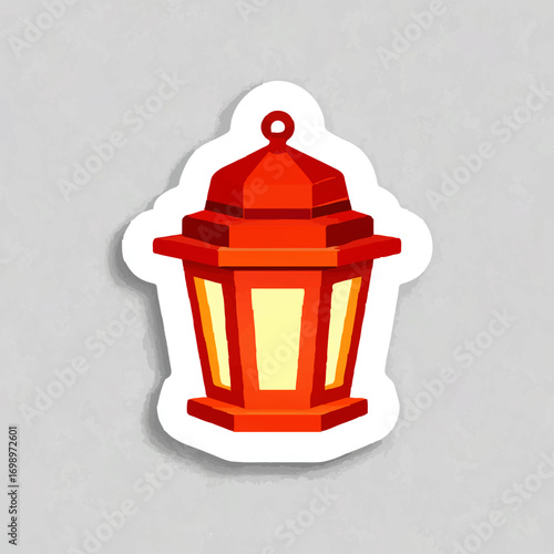Vintage Street Lamp Shining Light in the Dark Sticker

