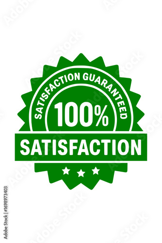 Ensure customer happiness with this vibrant 100% satisfaction guarantee badge, building trust and confidence in your brand.