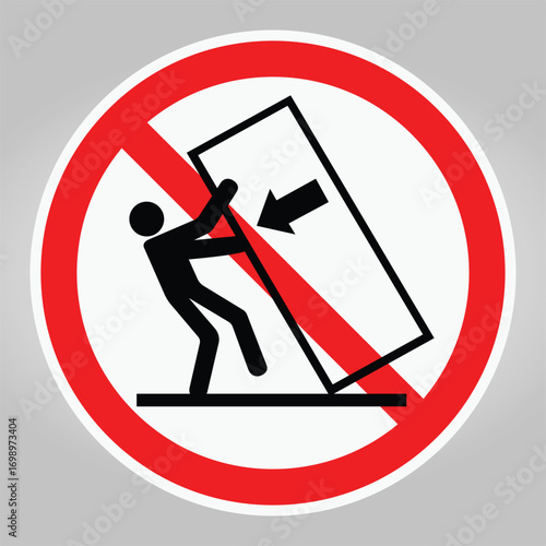 Prohibition Sign for Heavy Object Lifting in Workplace Safety Environment