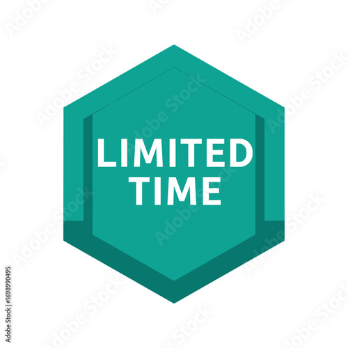 Limited Time Offer Green Hexagon Badge Icon for Special Promotion or Discount Sale