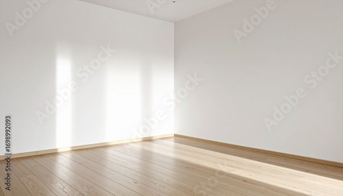 Wallpaper Mural Modern Empty Room White Walls Wooden Floor Torontodigital.ca