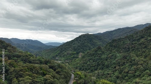 Aerial View of Mindo Cloud Forest Green Ecuadorian Landscape