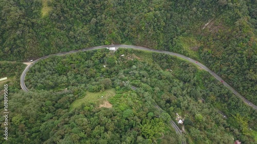 Aerial View of Mindo Cloud Forest Green Ecuadorian Landscape