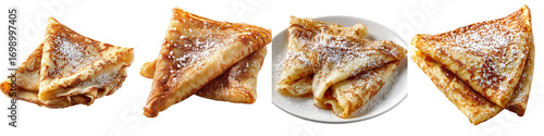 Indulge in Delicious Crepes Sprinkled with Sweet Powdered Sugar, Perfect for Breakfast, Brunch, or Dessert, Enjoy These Delicate Treats, Light and Airy Pancakes, Delicious!