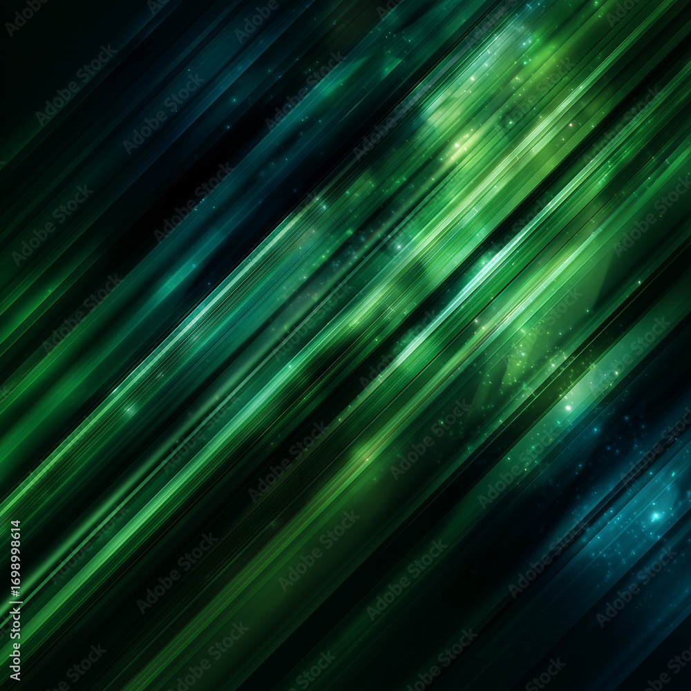 Naklejka premium Emerald Green Diagonal Gradient with Light Rays