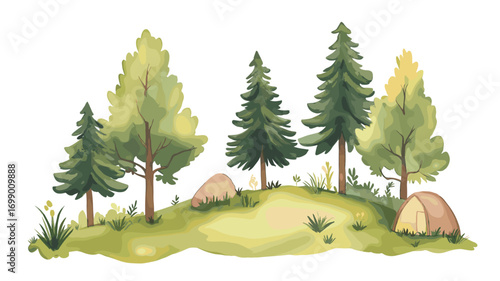 Black Forest. Black Forest watercolor vector illustration