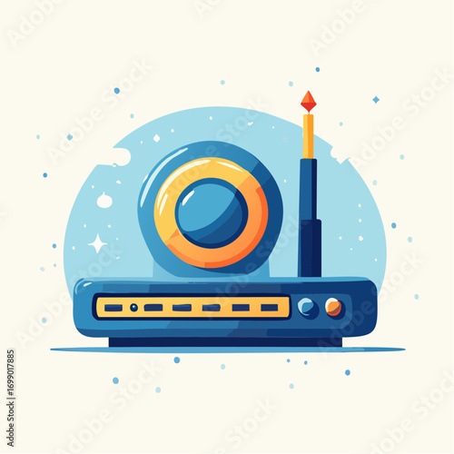 Pixel Art Style Illustration of a Wireless Router Device