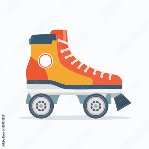 Orange And Yellow Roller Skate With Brush Attachment