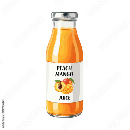 Peach Mango Juice Bottled Beverage Refreshing Drink Tropical Flavor Delight