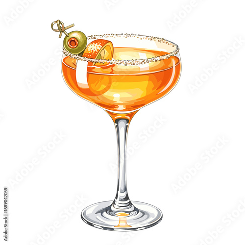 Delicious Orange Cocktail with Garnish in Elegant Glass for Refreshing Parties and Celebrations