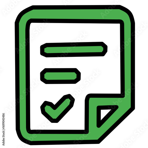 Legal Document green Icon - Checklist Law Contract Symbol