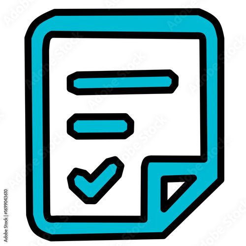 Legal Document Blue Icon - Checklist Law Contract Symbol